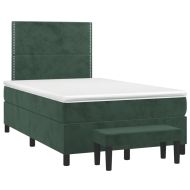 Боксспринг легло с матрак, тъмнозелено, 120x190 см, кадифе