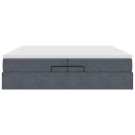 Османска легло с матраци, тъмносиво, 200x200 см, кадифе