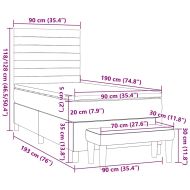 Боксспринг легло с матрак, тъмнозелено, 90x200 см, кадифе