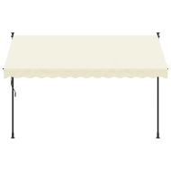 Прибираща се тента, кремава, 300x150 см, плат и стомана