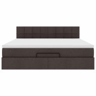 Османска легло с матрак, тъмнокафяво, 160x200 см, плат