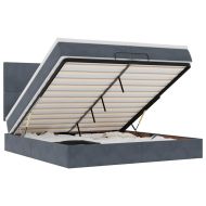 Османска легло с матраци, тъмносиво, 200x200 см, кадифе