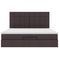 Османска легло с матрак, тъмнокафяво, 160x200 см, плат