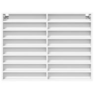 Шкаф витрина, бял, 100x8,5x75 см, инженерно дърво