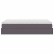 Османска легло с матрак, сиво, 120x200 см, изкуствена кожа