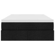 Османска легло с матрак, черно, 120x200 см, плат