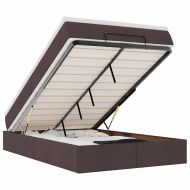 Османска легло с матрак, тъмнокафяво, 120x200 см, плат