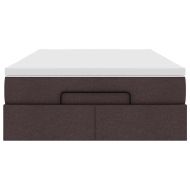 Османска легло с матрак, тъмнокафяво, 120x200 см, плат