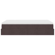 Османска легло с матрак, тъмнокафяво, 120x200 см, плат