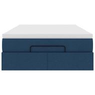 Османска легло с матрак, синьо, 120x200 см, плат