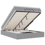 Османско легло с матрак Светло сиво 140x190 cm Плат