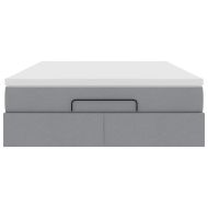 Османско легло с матрак Светло сиво 140x190 cm Плат