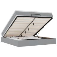 Османска легло с матрак, светлосиво, 180x200 см, плат