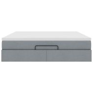 Османска легло с матрак, светлосиво, 180x200 см, плат