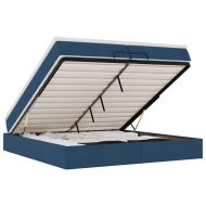 Османска легло с матраци, синьо, 200x200 см, плат