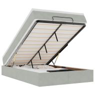 Османска легло с матрак, светлосиво, 120x200 см, кадифе