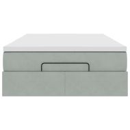 Османска легло с матрак, светлосиво, 120x200 см, кадифе