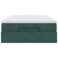 Османска легло с матрак, тъмнозелено, 120x200 см, кадифе