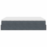 Османско легло с матрак Тъмно сиво 140x190cm кадифе