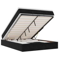 Османско легло с матрак черно 140x190cm кадифе