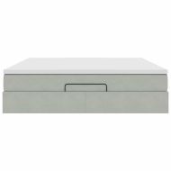 Османско легло с матрак Светло сиво 180x200 cm Кадифе