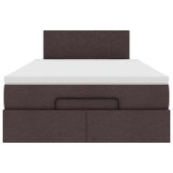 Османска легло с матрак, тъмнокафяво, 120x200 см, плат