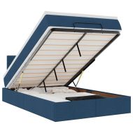 Османска легло с матрак, синьо, 120x200 см, плат