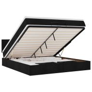 Османска легло с матрак, черно, 160x200 см, плат