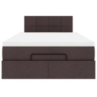 Османска легло с матрак, тъмнокафяво, 120x200 см, плат