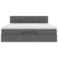 Османска легло с матрак, тъмносиво, 160x200 см, плат