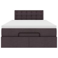 Османска легло с матрак, тъмнокафяво, 120x200 см, плат