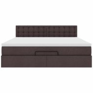 Османска легло с матрак, тъмнокафяво, 160x200 см, плат