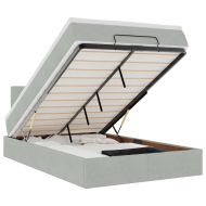 Османска легло с матрак, светлосиво, 120x200 см, кадифе