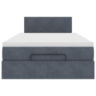 Османска легло с матрак, тъмнокафяво, 120x200 см, кадифе