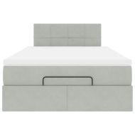 Османска легло с матрак, светлосиво, 120x200 см, кадифе