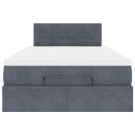 Османска легло с матрак, тъмнокафяво, 120x200 см, кадифе