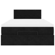 Османска легло с матрак, черно, 120x200 см, кадифе