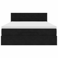 Османско легло с матрак черно 140x190cm кадифе