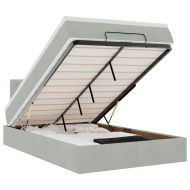 Османска легло с матрак, светлосиво, 120x200 см, кадифе