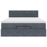 Османско легло с матрак Тъмно сиво 140x190cm кадифе