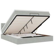 Османско легло с матрак Светло сиво 180x200 cm Кадифе