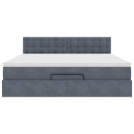 Османска легло с матрак, тъмносиво, 180x200 см, кадифе