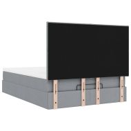 Османско легло с матрак Светло сиво 140x190 cm Плат