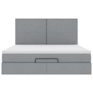 Османска легло с матрак, светлосиво, 180x200 см, плат