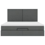 Османска легло с матраци, тъмносиво, 200x200 см, плат