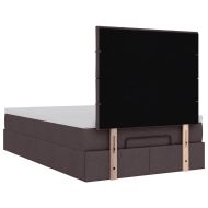 Османска легло с матрак, тъмнокафяво, 120x200 см, плат