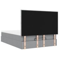 Османско легло с матрак Светло сиво 140x190 cm Плат