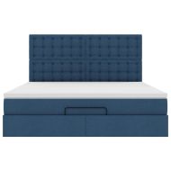 Османска легло с матрак, синьо, 160x200 см, плат