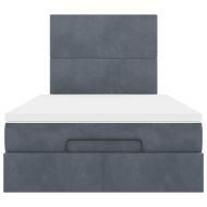 Османска легло с матраци, тъмнокафяво, 120x200 см, кадифе