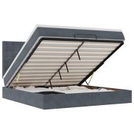 Османска легло с матраци, тъмносиво, 180x200 см, кадифе